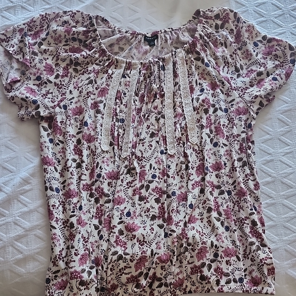 Torrid Pink and Purple Floral Blouse